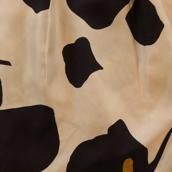 ALYSI 100% silk skirt floral beige black ITALY print fun vacation beachy design - Picture 4 of 9